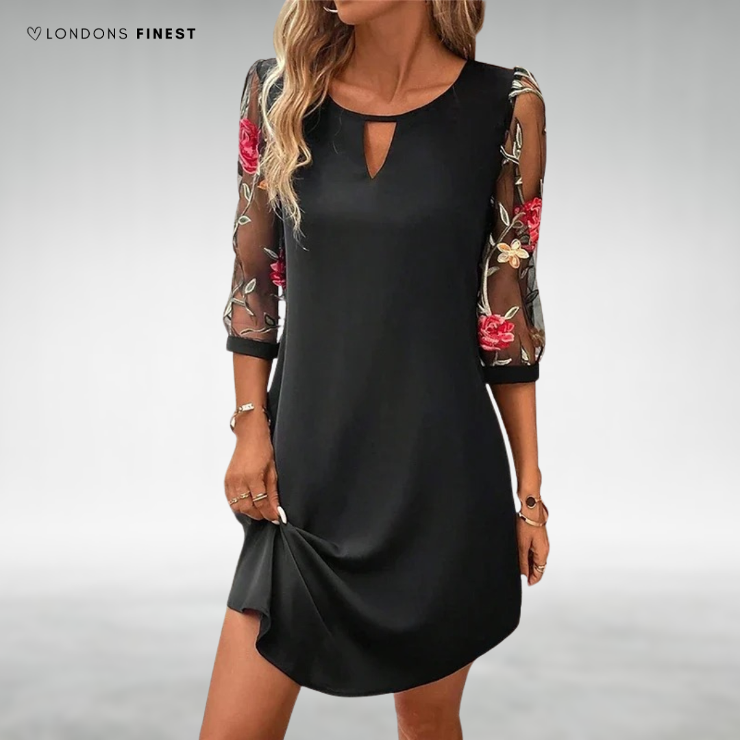 Rosalie™ Elegant Floral Sleeve Dress – London's Finest