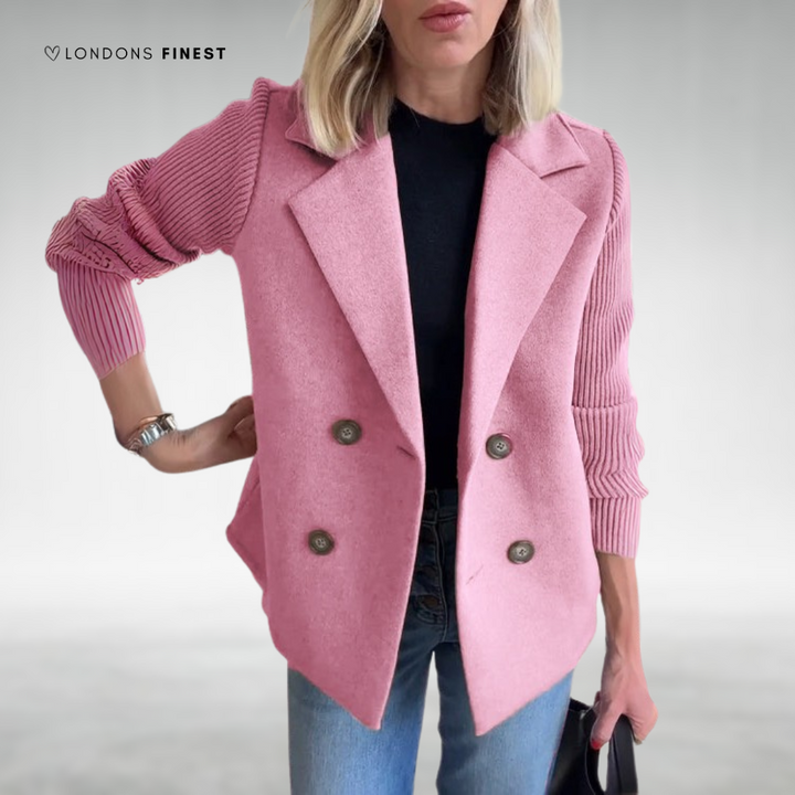 Cassie™ Stylish Knit-Sleeve Blazer