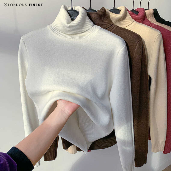 Elena™ Fleece-Lined Turtleneck Jumper