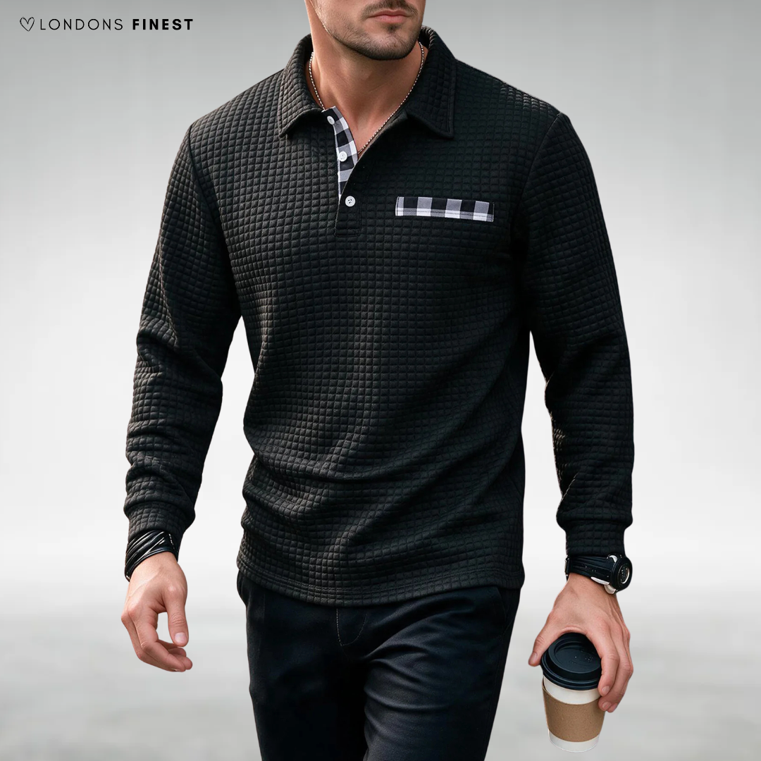 William Textured Polo Jumper