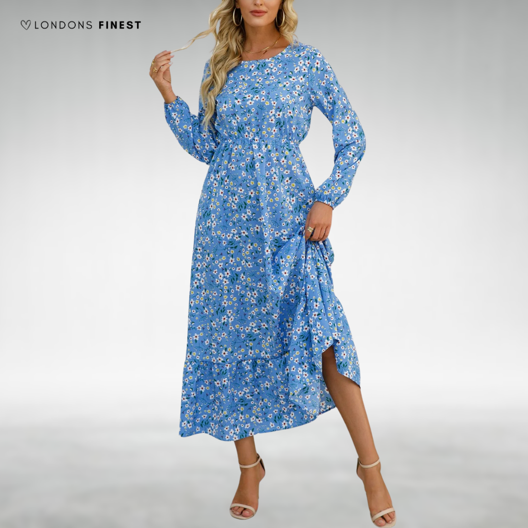 Loraine™ Floral Long Sleeve Midi Dress