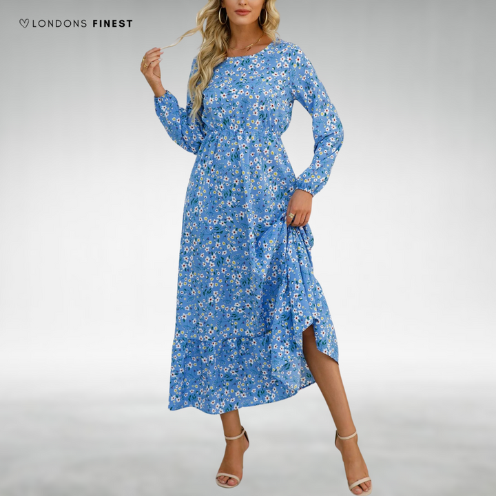 Loraine™ Floral Long Sleeve Midi Dress