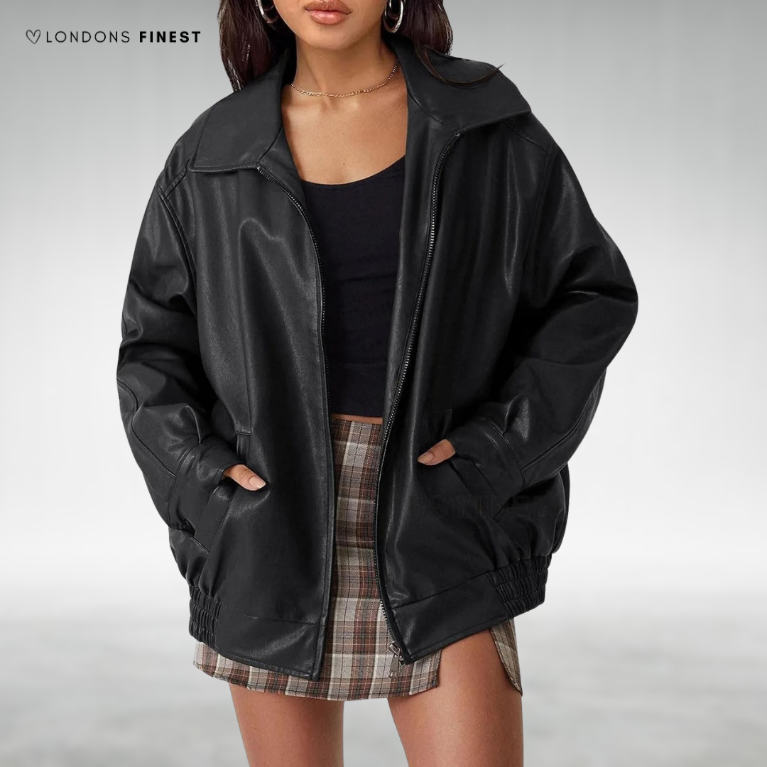 Elise™ Elegant Leather Jacket