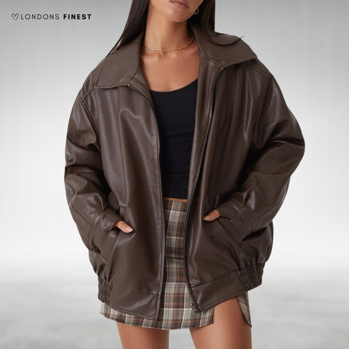 Elise™ Elegant Leather Jacket