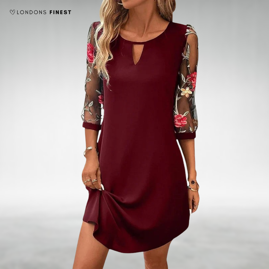 Rosalie™ Elegant Floral Sleeve Dress