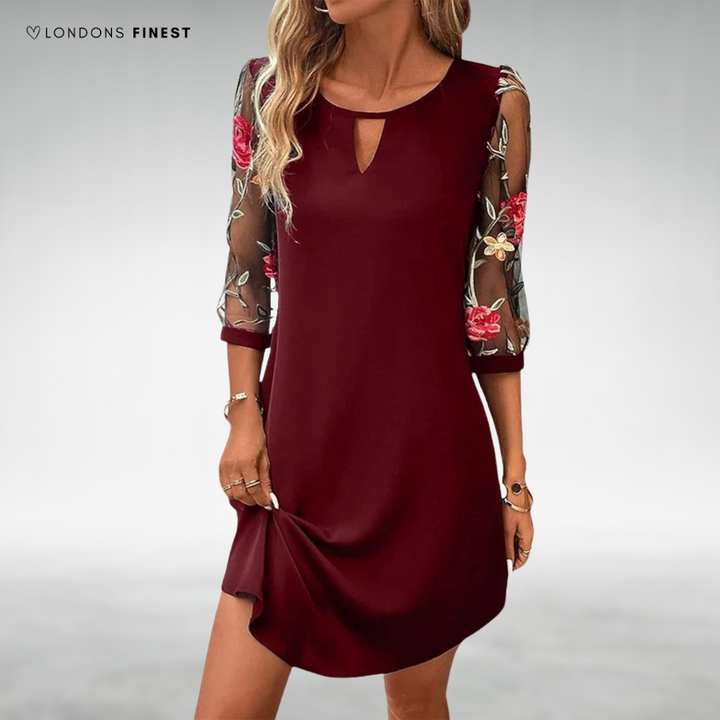 Rosalie™ Elegant Floral Sleeve Dress