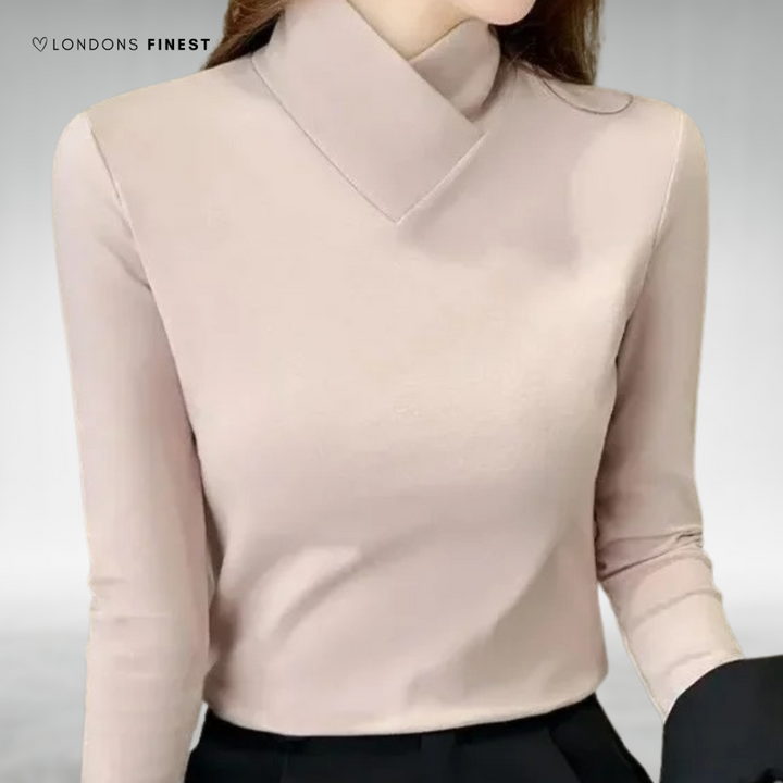 Lourdes™ Elegant Wrap Collar Sweater