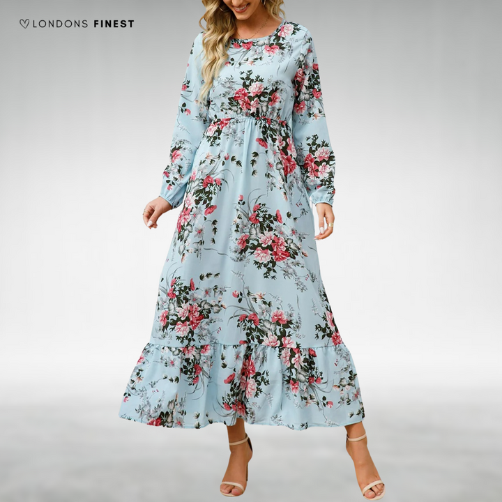 Loraine™ Floral Long Sleeve Midi Dress