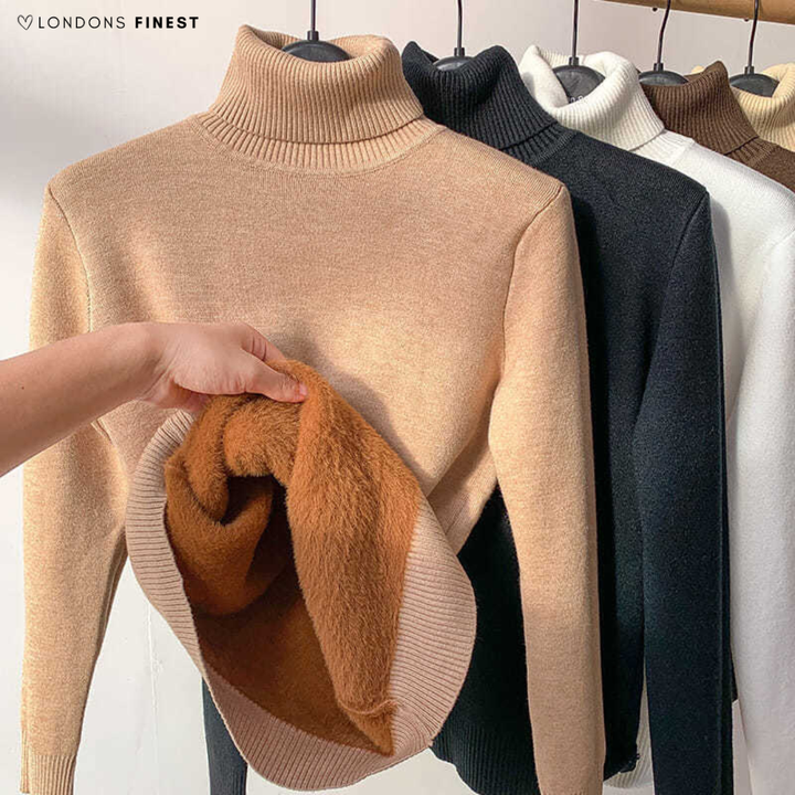 Elena™ Fleece-Lined Turtleneck Jumper
