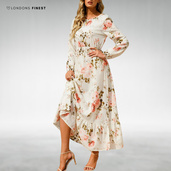 Loraine™ Floral Long Sleeve Midi Dress