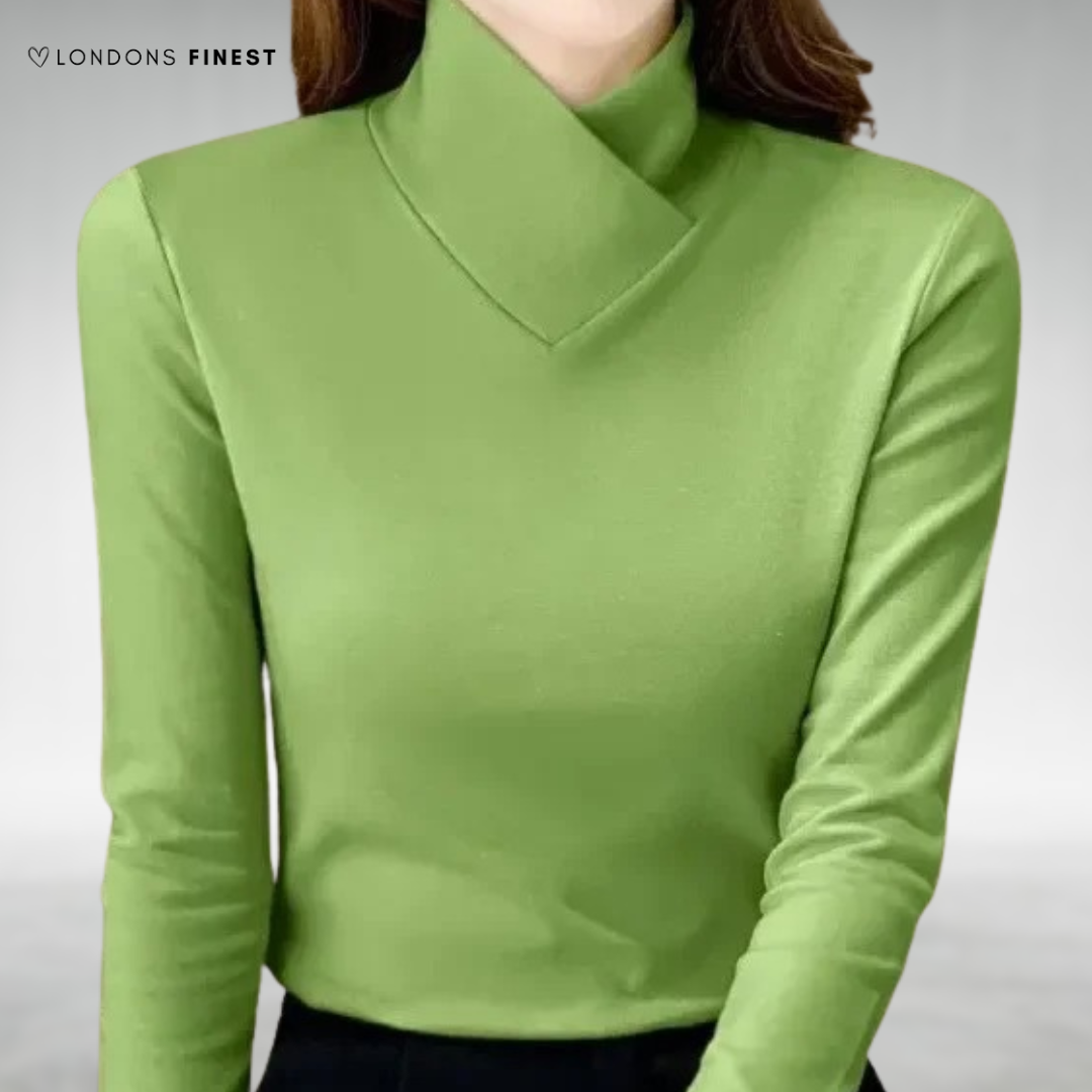 Lourdes™ Elegant Wrap Collar Sweater