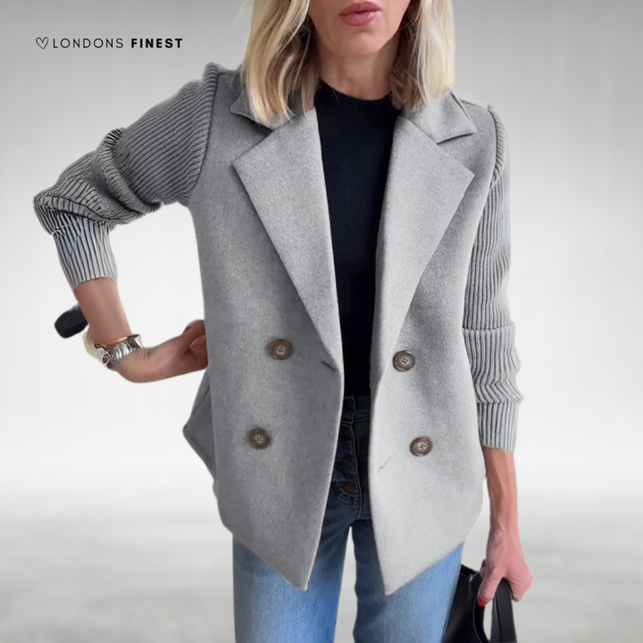 Cassie™ Stylish Knit-Sleeve Blazer