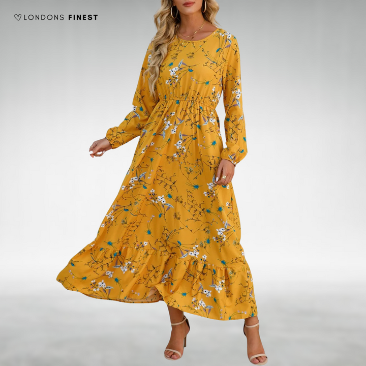 Loraine™ Floral Long Sleeve Midi Dress