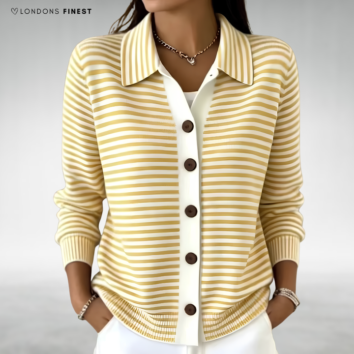 Ofelia Striped Button-Up Cardigan