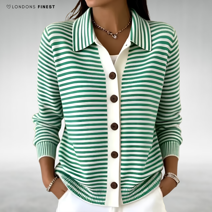Ofelia Striped Button-Up Cardigan