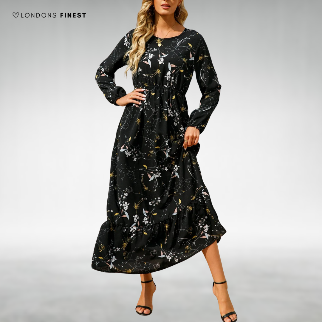 Loraine™ Floral Long Sleeve Midi Dress