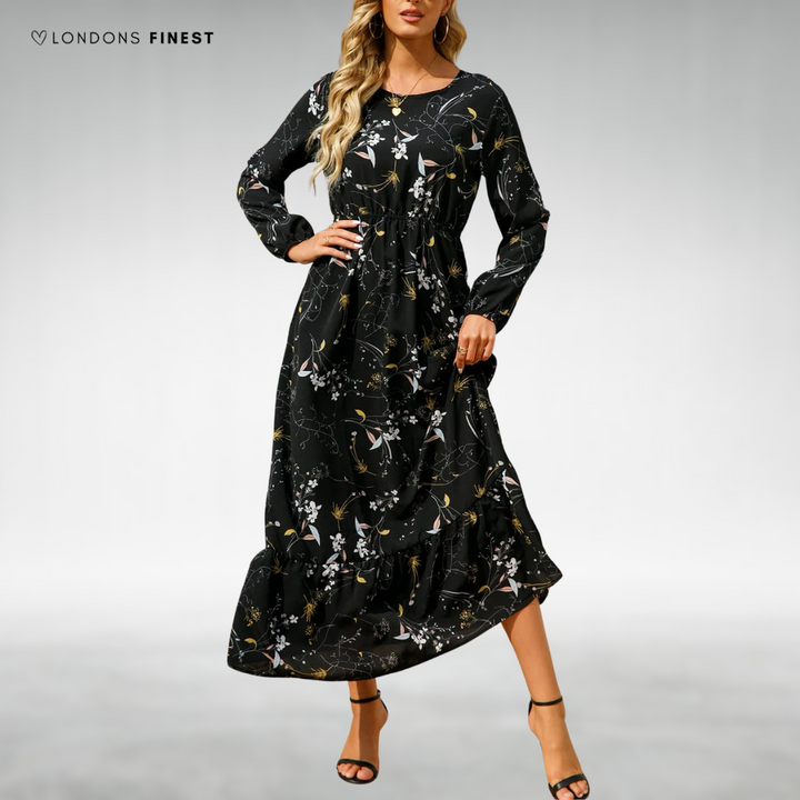 Loraine™ Floral Long Sleeve Midi Dress