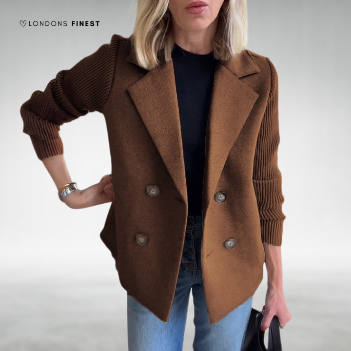 Cassie™ Stylish Knit-Sleeve Blazer