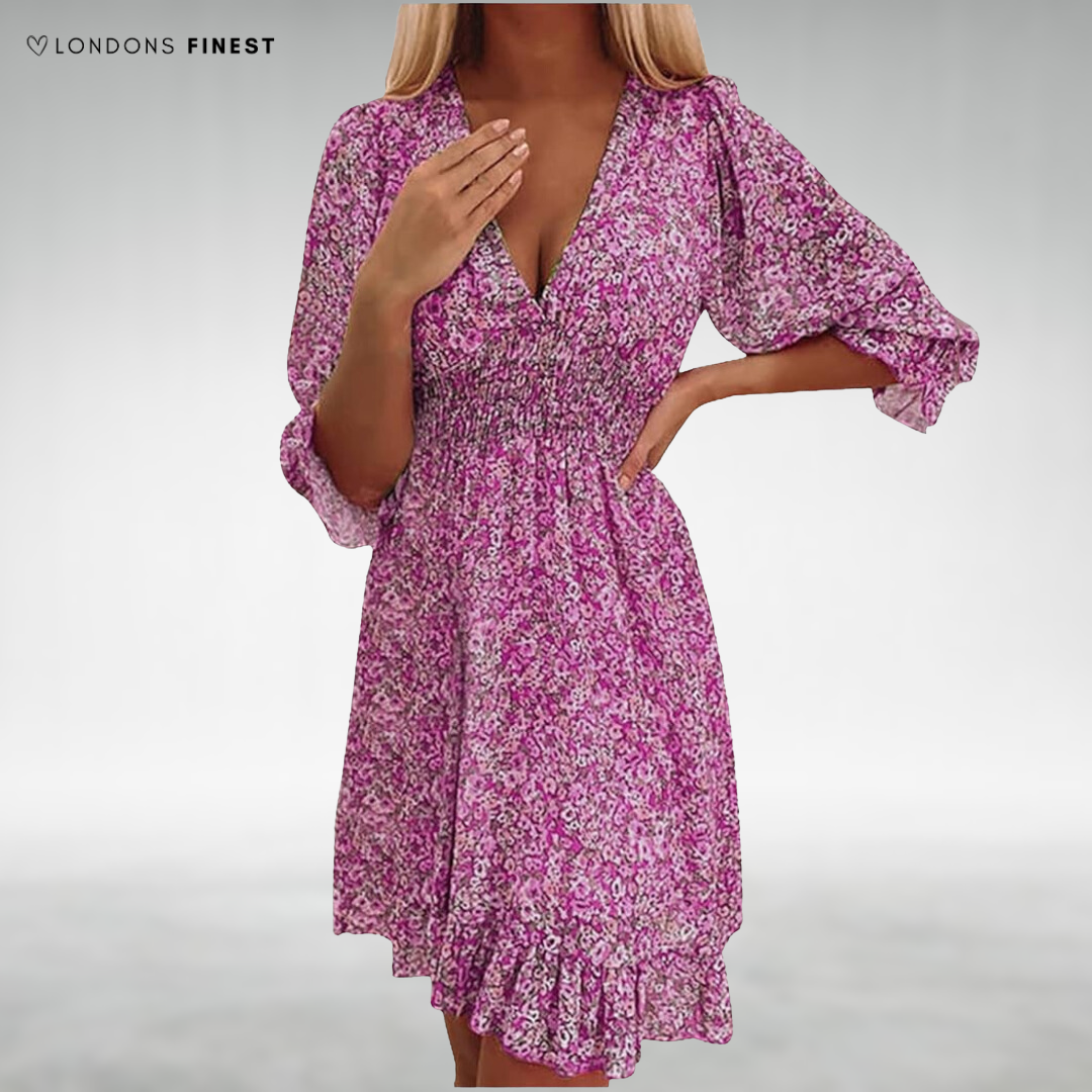 Elodie™ Elegant Floral Midi Dress