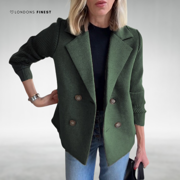 Cassie™ Stylish Knit-Sleeve Blazer