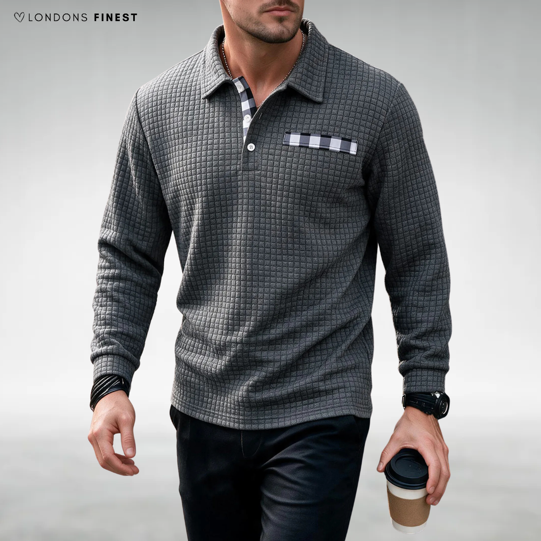William Textured Polo Jumper