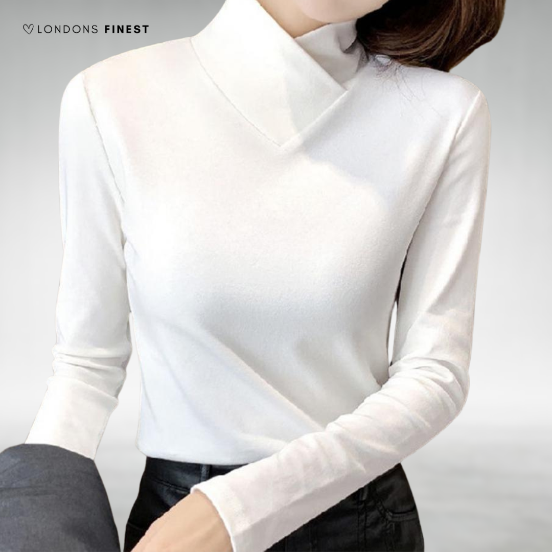 Lourdes™ Elegant Wrap Collar Sweater