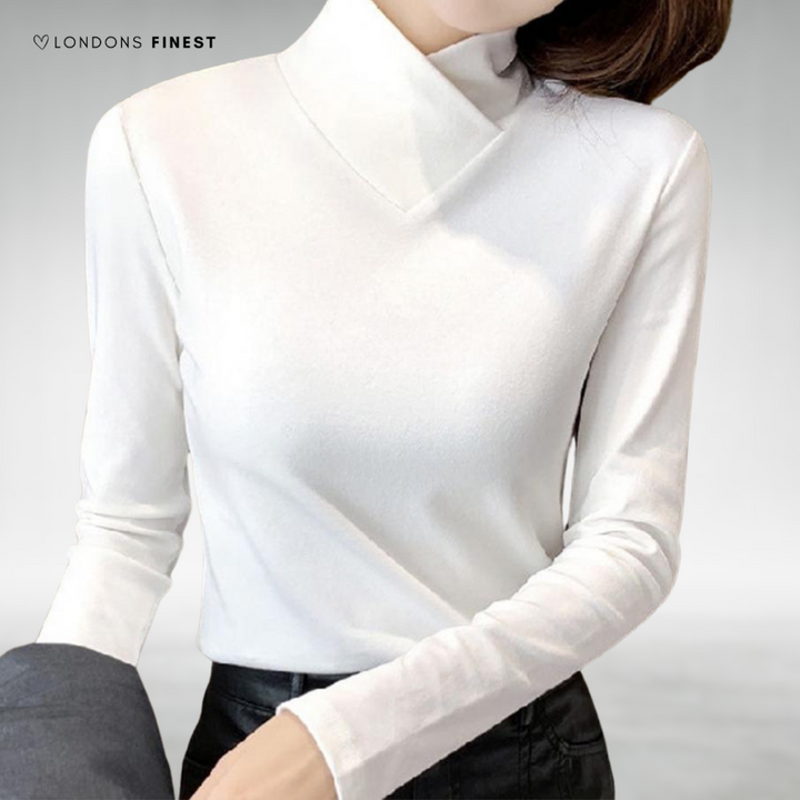 Lourdes™ Elegant Wrap Collar Sweater