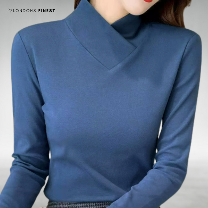 Lourdes™ Elegant Wrap Collar Sweater